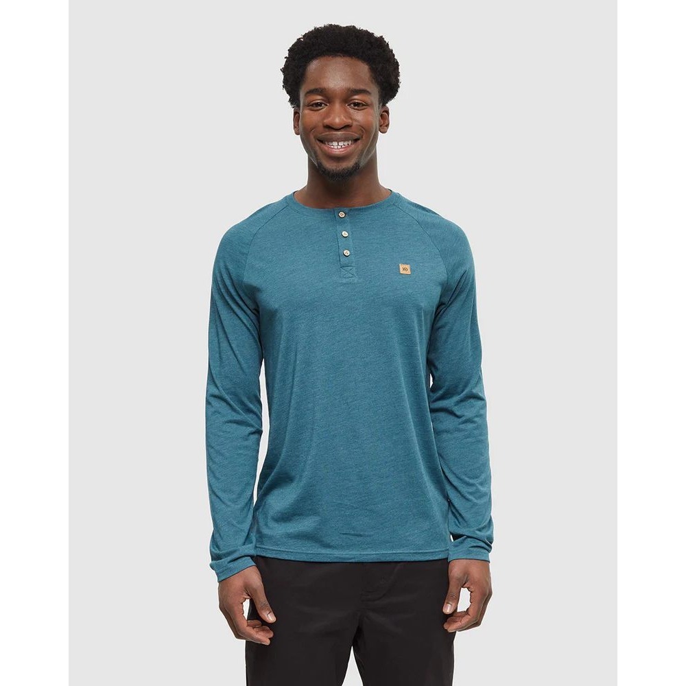 Tentree TreeBlend Baker Henley‎ Longsleeve Large Jasper Heather